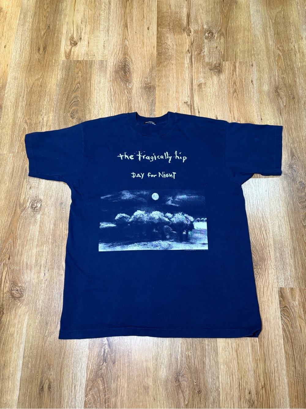 1994 The Tragically Hip Day For Night Album Blue T-Shirt Brockum Men’s XL